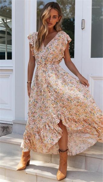 

2020 summer dress womens designer bohemian dress womens flora printed holiday dresses, Black;gray