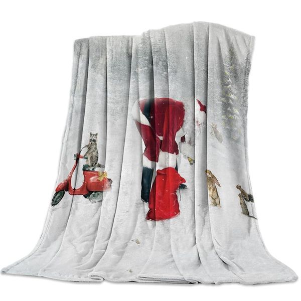 

santa claus gifts home textiles flannel fleece bed blanket bedspread coverlet bed cover soft warm blankets