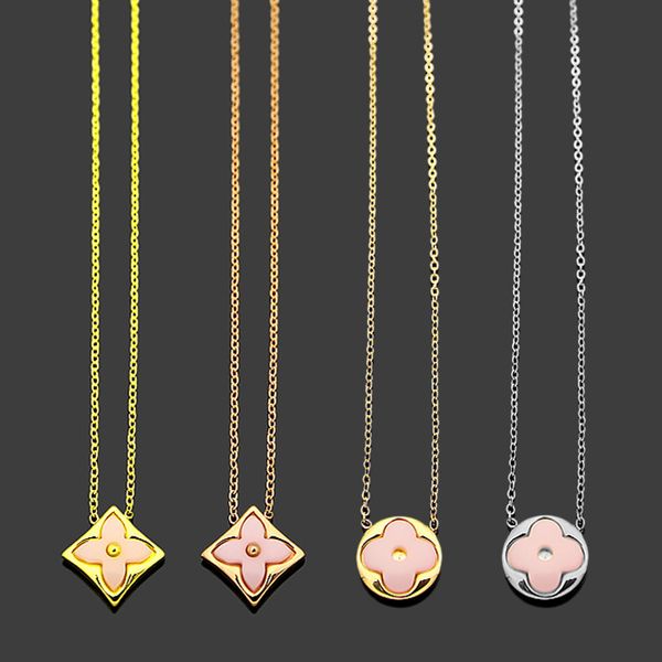 

z41 clover round square shape necklace pendant lover women factory wholesale 18k gold plated sell jewelry have logo l brand quality, Silver