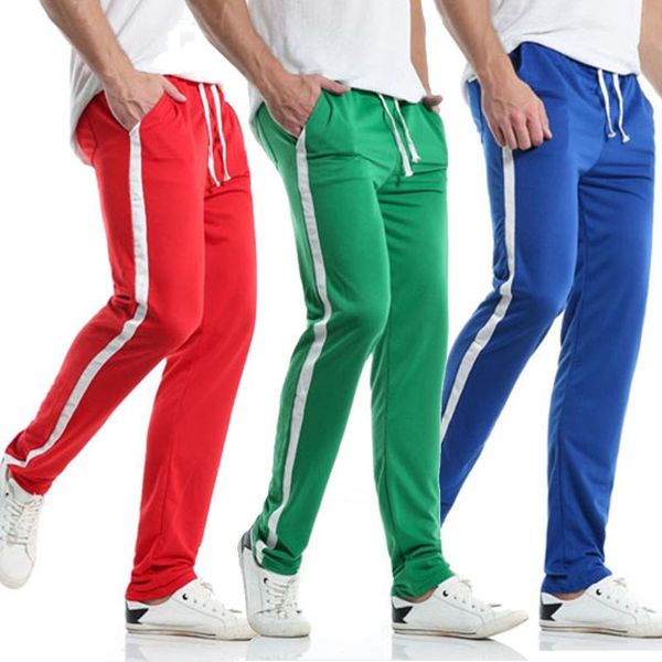 

men's casual slim sports pants striped trousers baggy harem long pants 6.5, Black