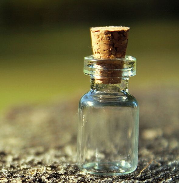 

100pcs mini tiny clear empty glass mini bottle vial with cork 2ml