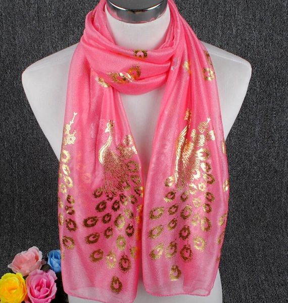 

12 color size160 fashion wraps golden peacock beauty gauze long scarf bib shawl female printed chiffon sunscreen scarf ing, Blue;gray