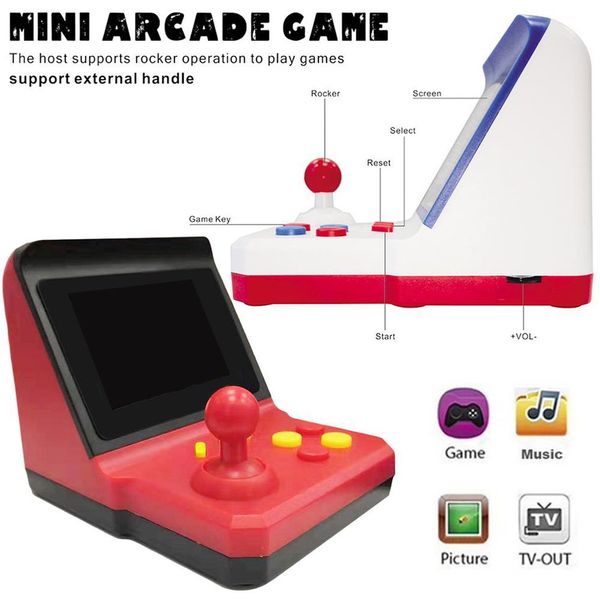 

retro arcade mini portable video game console arcade fc red and white handheld sup rocker game console 600 game