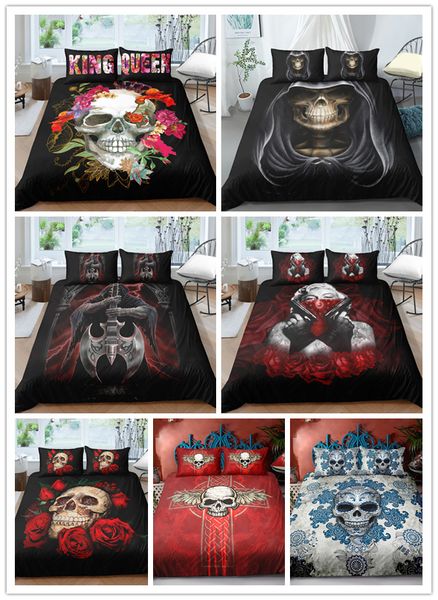3d Sugar Skull Bedding Sets Skull Duvet Cover Set Bed Bedline