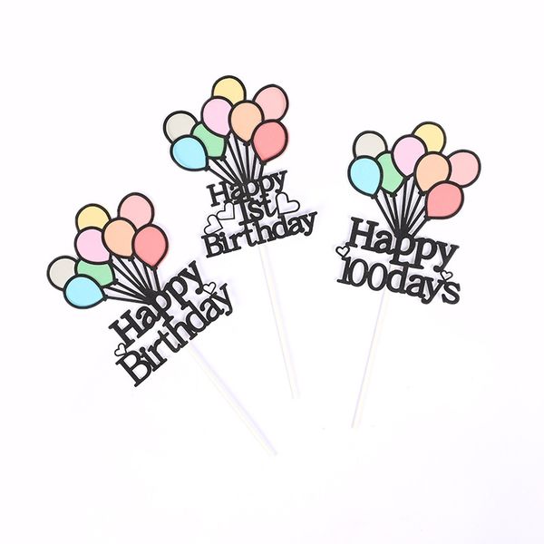 

1st happy birthday cake er colorful air balloon cupcake er for kids 100 days birthday party cake decorations baby shower other event