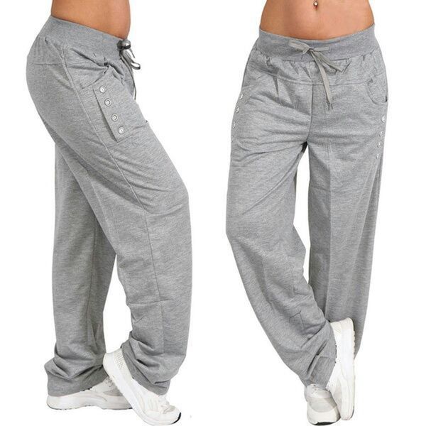 

new loose men's sports pants solid male fitness jogger pants running training trousers for men clothing casual long pant, Black