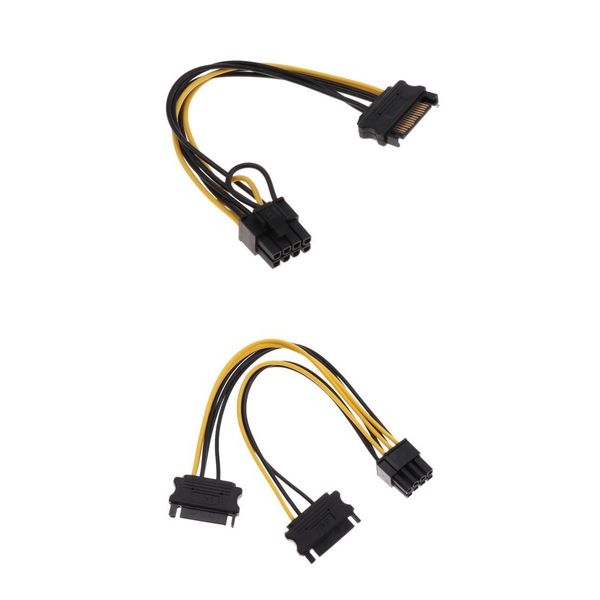 

dual sata 15p male to 8p+sata 15p to (6+2)p pci-e express cable adapter