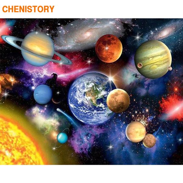 

chenistory earth space diy painting by numbers modern wall art picture coloring by numbers unique gift paint for home