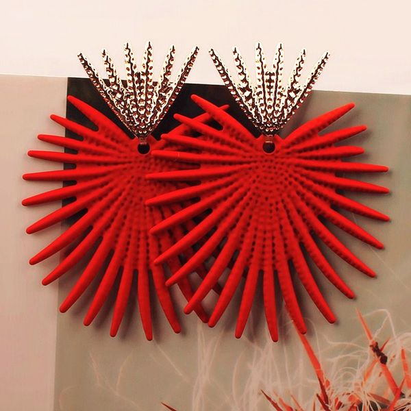 

new exaggerated big earrings for women irregular geometric zinc alloy earrings jewelry halloween gift red green yellow, Golden