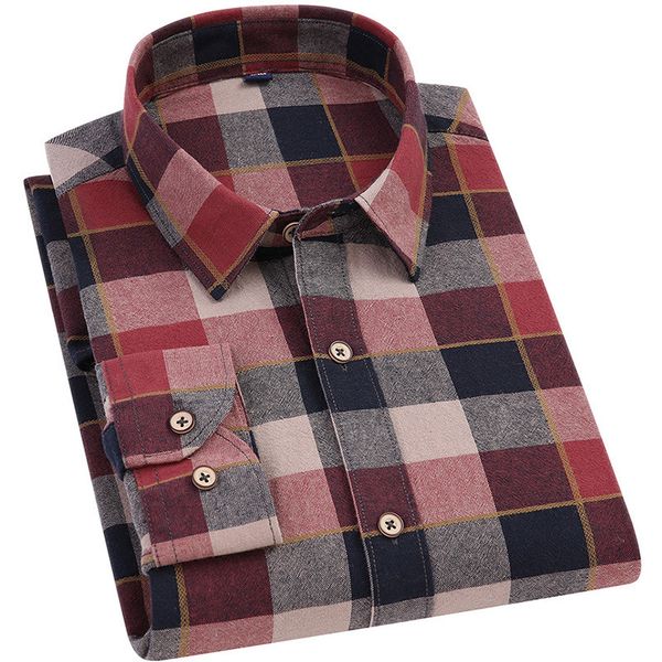 

мужская дизайнерская лацкан с длинным рукавом хлопок повседневная клетчатая рубашка осень, White;black