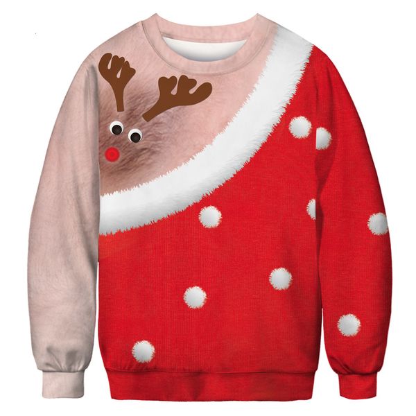 

new winter christmas hoodies casual women 3d printed sweatershirt fashion multi-color round neck pullover girls baggy streetwear, Black