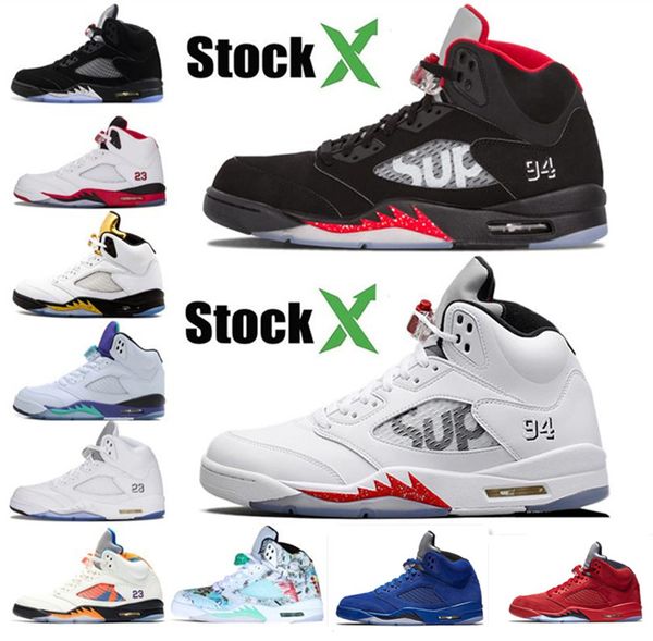 

2020 trophy room 5s ice blue men basketball shoes 5 laney yellow bred red suede white cement metallic black male sneaker 40-47