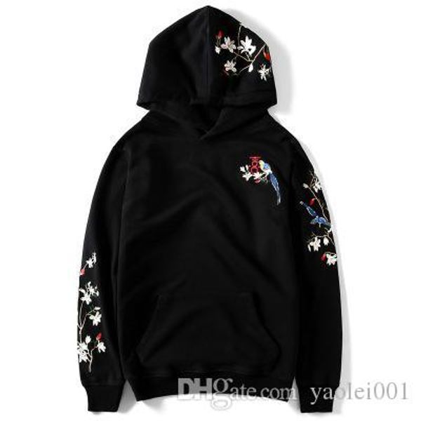 

2019 new embroidered tide brand couple sweater men's hooded pullover loose student plus velvet jacket hoodie, Black
