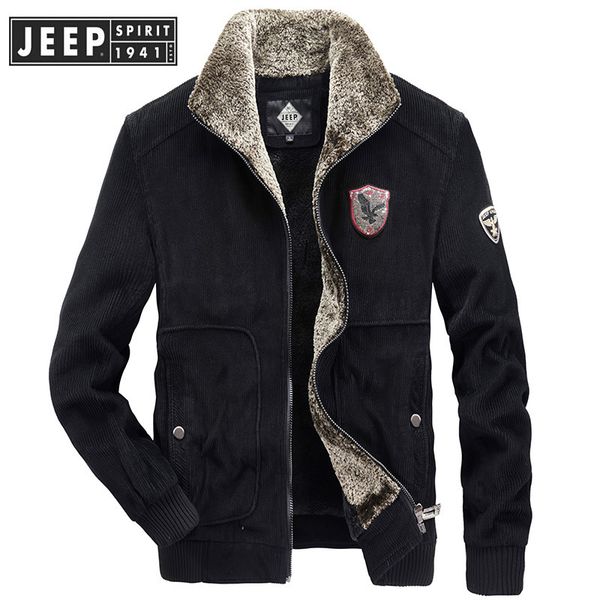 

2019 large size m-5xl corduroy lapel cotton clothing winter jacket for men parka long warm thick padded coats jackets men, Black