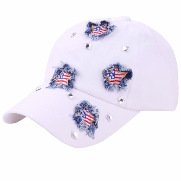 

myelo dropshipping star usa flag patchwork crystal beads adjustable baseball cap women summer outdoor snapback caps gorra mujer, Blue;gray