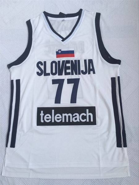 

slovenija # 77 лука донсик college basketball джерси - белый, Black