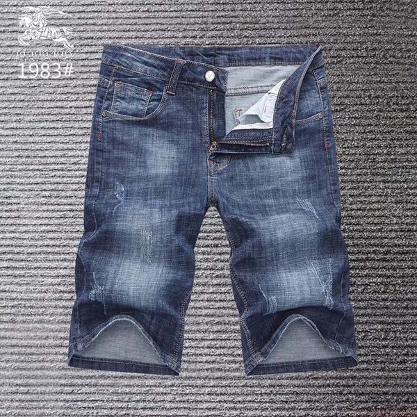 

jeans 2019 summer new thin men's cotton straight slim shorts trend korean version of five pants pants, Blue