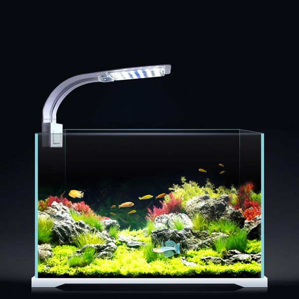 

led aquarium fish tank light clip-on 5w/10w/15w led plants grow lights aquatic freshwater aquarium lamps waterproof 220v eu plug