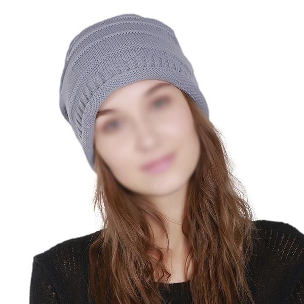 

woman men stylish fashion new keep warm hat all match solid color caps six colors knitting, Blue;gray