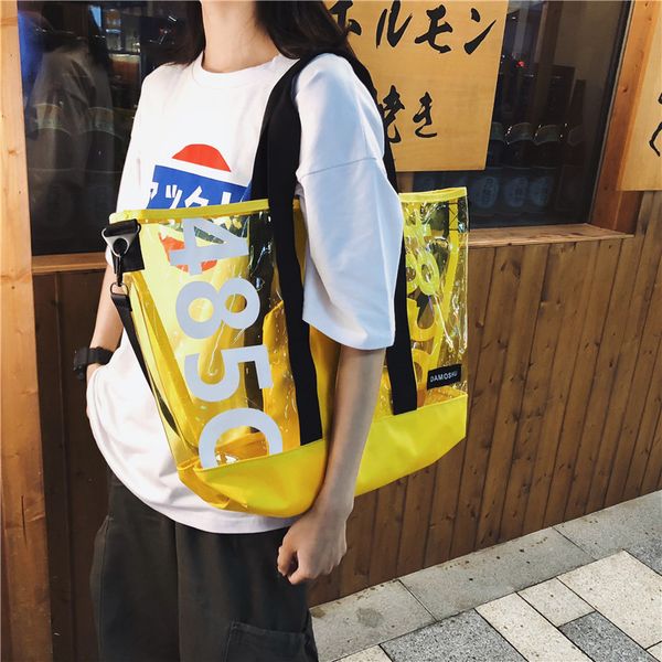 

new jiulin high-quality jelly transparent makeup shoulder messenger bag women handbag