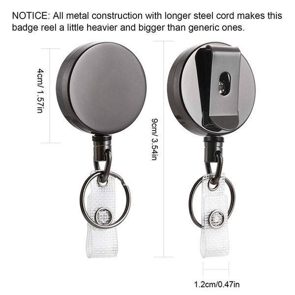 

2pcs anti-lost retractable buckle metal housing 40mm non-breakable cord for keychain #3