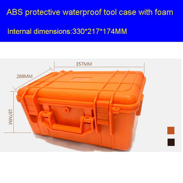 

tool case toolbox impact resistant sealed waterproof safe empty case 357*269*187mm security equipment encosure box tool