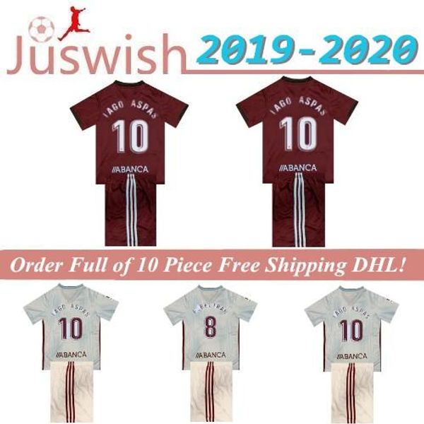 

19/20 celta vigo kids kit soccer jersey 2019 home away lago aspas maximiliano gomez sisto jonny soccer shirt camiseta football uniform, Black