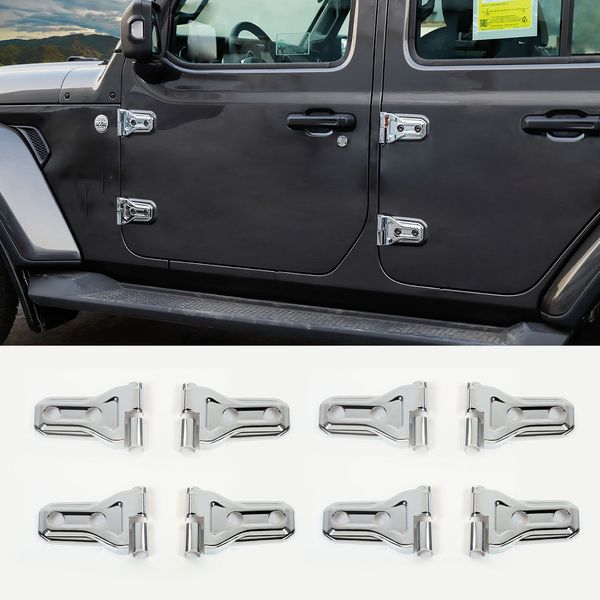 

abs chrome door hinge 4door version decoraion for jeep wrangler jl 2018 factory outlet auto exterior accessories