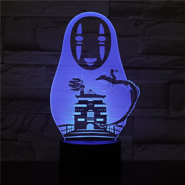 

touch 3d lamp illusion led night light usb japanese anime hayao miyazaki no face colorful table lamp for children sleeping decor