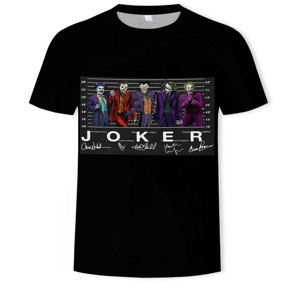 

mens designer joker clown 3d digital printed short-sleeved t-shirt men, White;black