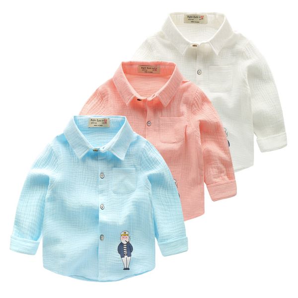 

boys long-sleeved shirt casual 2018 spring and autumn new children's shirt baby children's, White;black