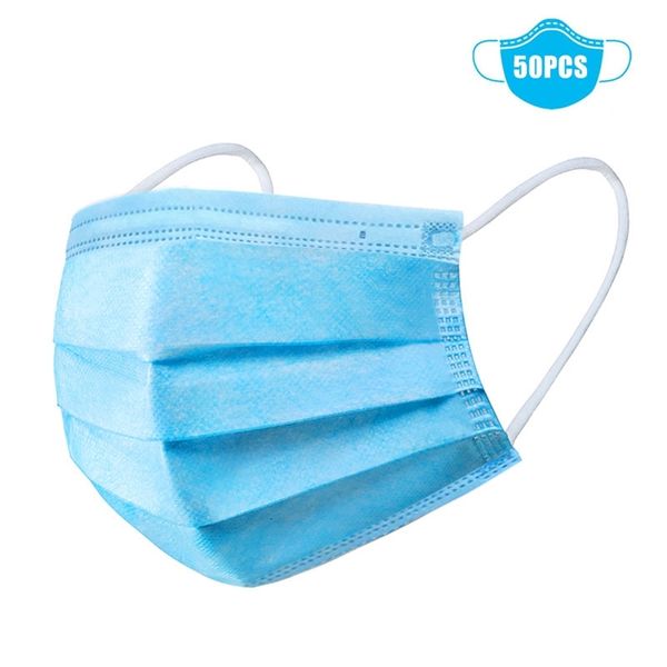 

dhl ship 50 1pcs 3 earloop mask layer breathable facedust mouth pm 2.5 yearloops blue 01 o48l