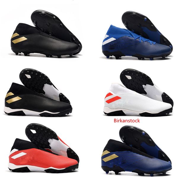 

2019 new mens high football boots nemeziz 19.3 no shoelaces in tf soccer cleats nemeziz messi 19.3 360 agility indoor turf soccer shoes