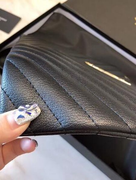 

b newset women v wave pattern card clutch bags purse black real leather embroidery thread handbags 30cm evening party clutches