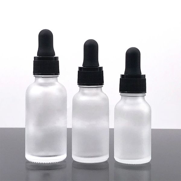 5 ml - 100 ml gefrostete Tropfflasche Glas-Aromatherapie-Flüssigkeit für ätherisches Basis-Massageöl Pipette nachfüllbare Flaschen