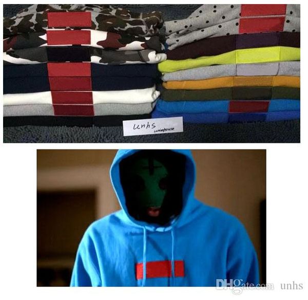 

box logo og-19fw 28colors embroidery cotton hoodies couple fashion hooded sweatshirts hip hop skateboard pullover unhs1011, Black