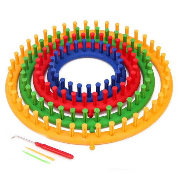 

diy knitting knitting machine plastic round square hat tool hat scarf machine crochet sewing tool 1, Black