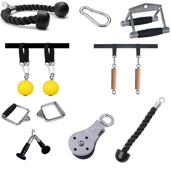 

cable machine triceps rope pull down training rope cable pully for gym fitness equipment weight lifting workout accessories