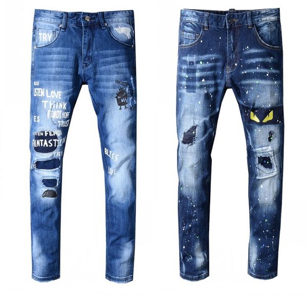 

Brand new men jean di tre ed ripped biker jean lim fit motorcycle biker denim jean 2019 fa hion de igner pant
