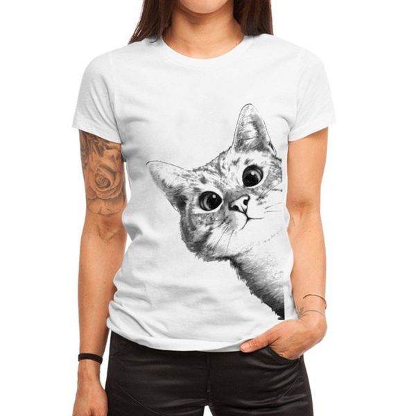 

harajuku женский tshirt casual с коротким рукавом o-образным вырезом женщин тенниска смешные cute печати ladies summer тенниска tops, White
