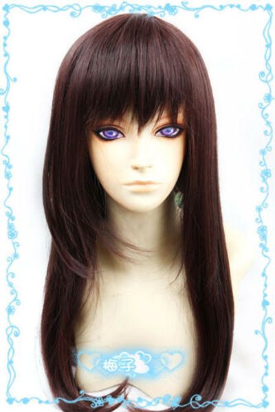 

noragami iki hiyori 27"/70 см длинные прямые темно-коричневый косплей парик, Black