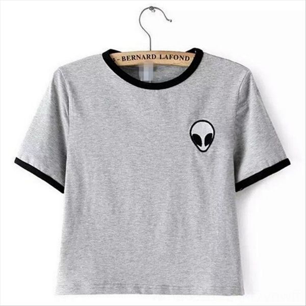 

zsiibo casual alien printed striped short-sleeved t-shirt female 39160192312593 zsiibo casual alien printed striped short-sleeved t-shirt fe, White