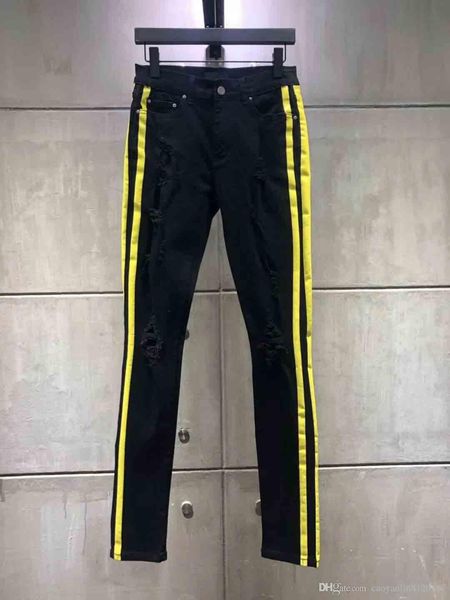 

2019 new fashion prue color ripped jeans men casual jean 28-38, Blue