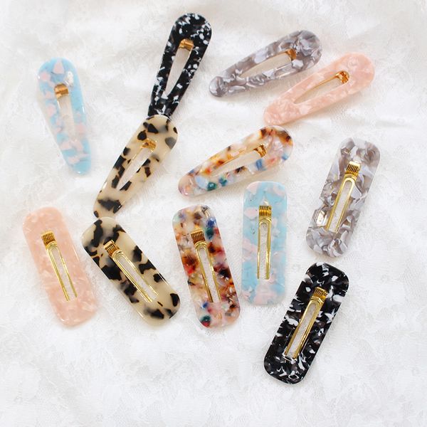 2019 Women Hair Clips Waterdrop Rectangle Acetate Hair Pins