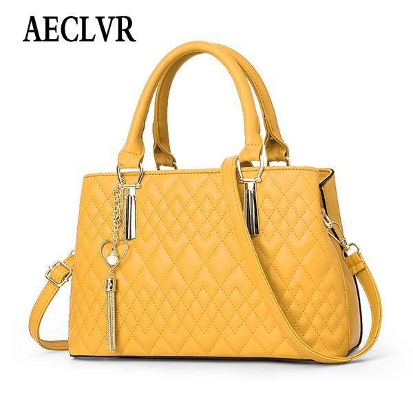 

aeclvr metal heart tassel pendant handbags and purses women diamond lattice pu leather bags elegent fashion ladies shoulder bags