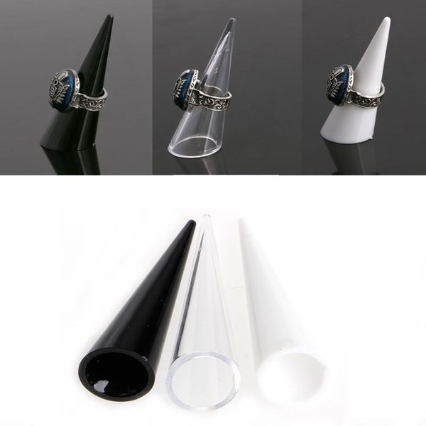 

new 1/5/10pcs plastic finger cone fingertip ring stand display showcase holder storage, Black