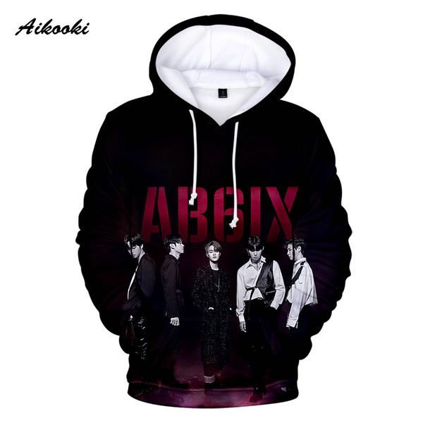 

aikooki k- ab6ix hoodie men women 3d hooded singers hoodies mens sweatshirts tracksuits polluvers womens kpop ab6ix hoody, Black