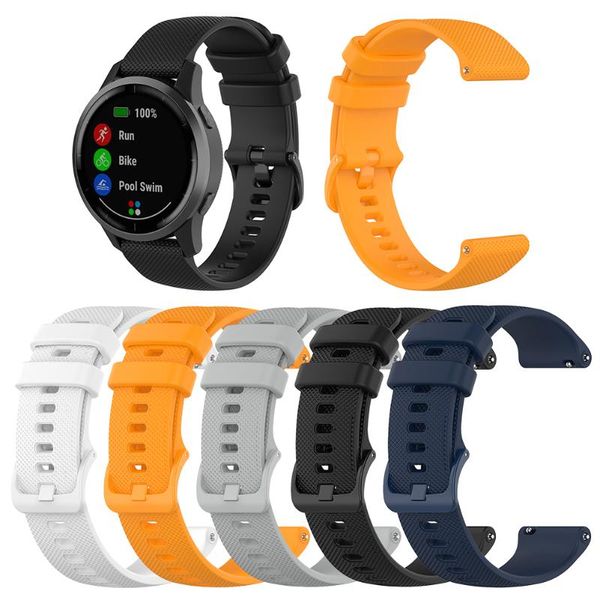 

22mm silicone wristband watch bracelet strap belt for garmin vivoactive 4, Black;brown