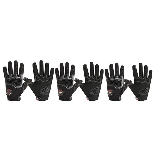 

3 pair motorcycle gloves microfiber cycling gloves for motorbike m l xl