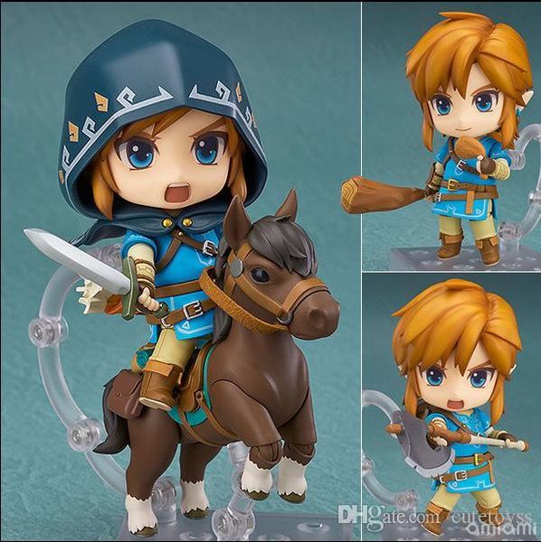 

lxh cute 1pcs good smile nendoroid link zelda figure breath of the wild ver dx edition deluxe version action figure pvc toys
